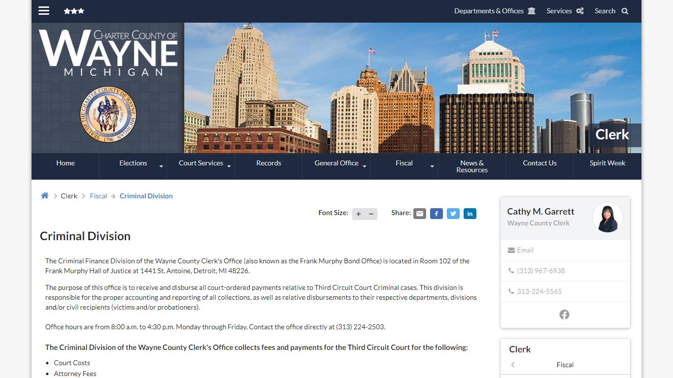 Criminal Division | Clerk - Wayne County, Michigan